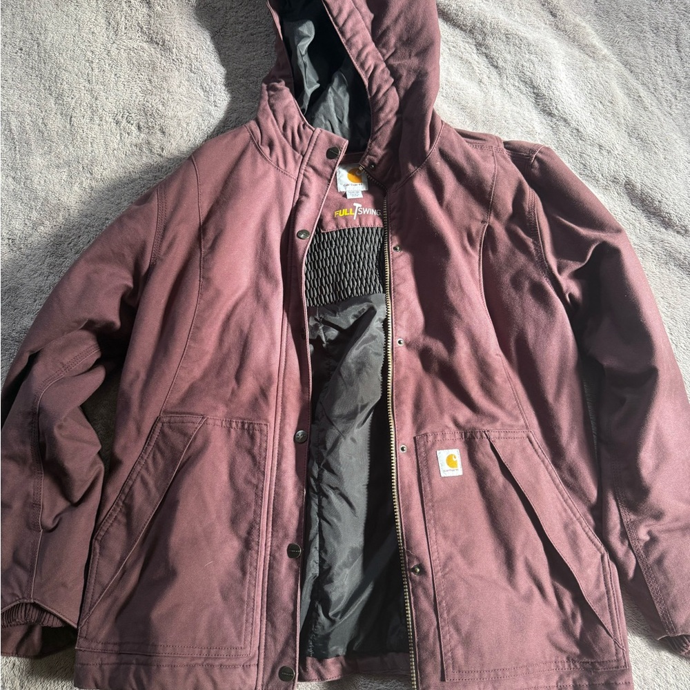 Carhartt Burgundy Hooded Coat